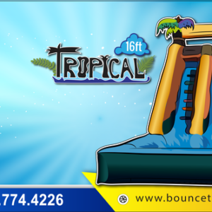 16 ft inflatable Tropical Water slide rental for Toddler and Adult in phoenix, scottsdale, chandler, mesa gilbert, arizona, az