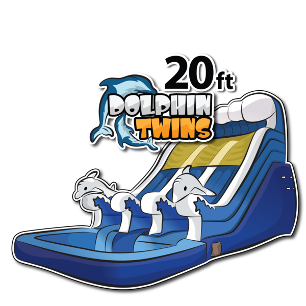 20 ft Dolphin water slide inflatable Double Lane (Also Available in 16 ft) in phoenix, scottsdale, chandler, mesa gilbert, arizona, az