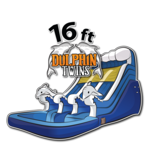 Dolphin water slide rental twins, double lane (Available in 16 ft, 20 ft) rentals in phoenix, scottsdale, chandler, mesa gilbert, arizona, az