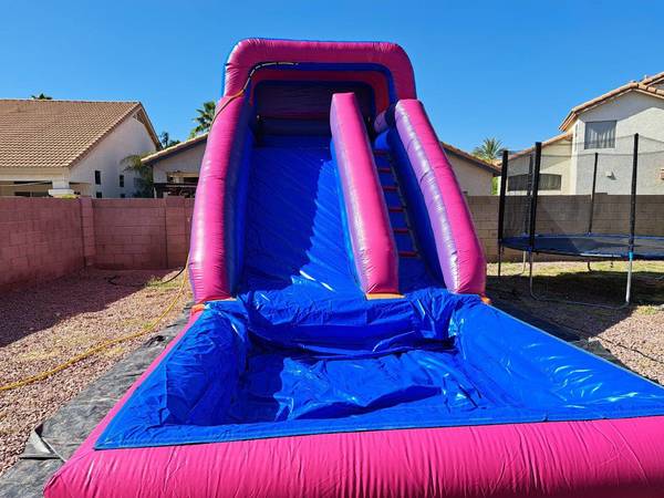 Pink water slide rental for Girls in phoenix, scottsdale, chandler, mesa gilbert, arizona, az