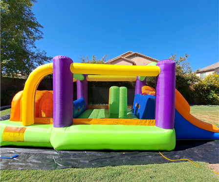 "Thrilling 25ft Toddler Double Lane Racer Obstacle Course - A Racing Adventure for Ages 3-10!"
