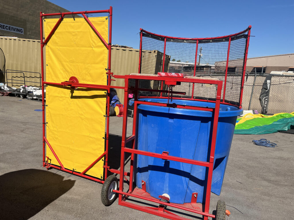 back frame of the large dunk tank rental