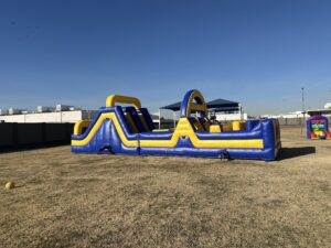 50ft Yellow double lane Obstacle course rental - AZ affordable 2 lane obstacle course for rent
