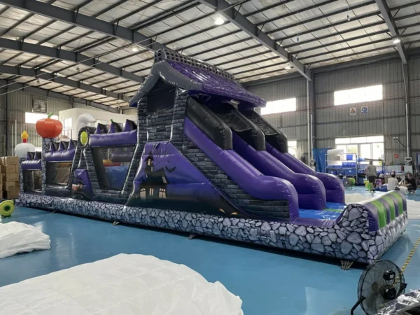 55 ft Halloween-Themed 3D Obstacle Course Rental – Double Lane Fun (Available for Overnight Use) - Image 3