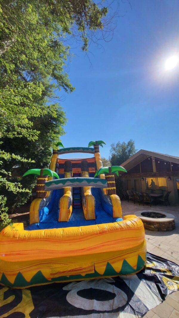 20ft Pineapple Tropical Double Lane Water Slide Rental | Arizona Water Slide Fun - Image 2