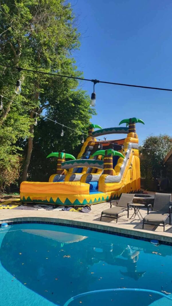 20ft Pineapple Tropical Double Lane Water Slide Rental | Arizona Water Slide Fun - Image 3