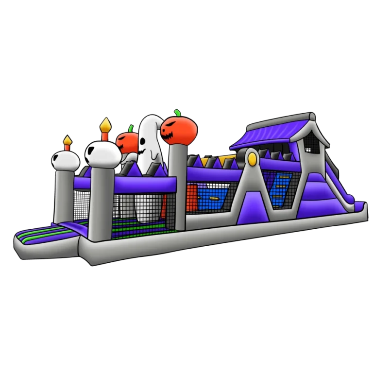 55 ft Halloween-Themed 3D Obstacle Course Rental – Double Lane Fun (Available for Overnight Use)