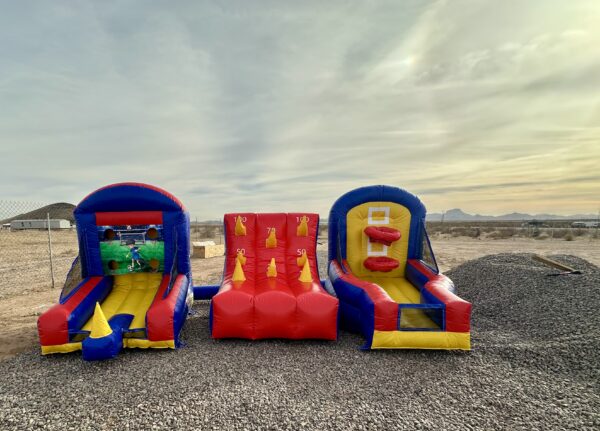 3-in-1 Inflatable kids Game Rental | Basketball, Ring Toss & Baseball ...